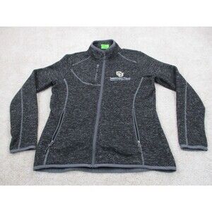 Colorado Buffaloes Sweater Womens Medium Gray Leeds Business Zip Boulder Buffs